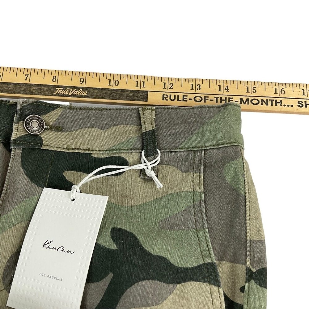 KanCan Jeans Women's Sz 26 Green Camo Mid Rise Ankle Crop Skinny Stretch $74 - Picture 7 of 10